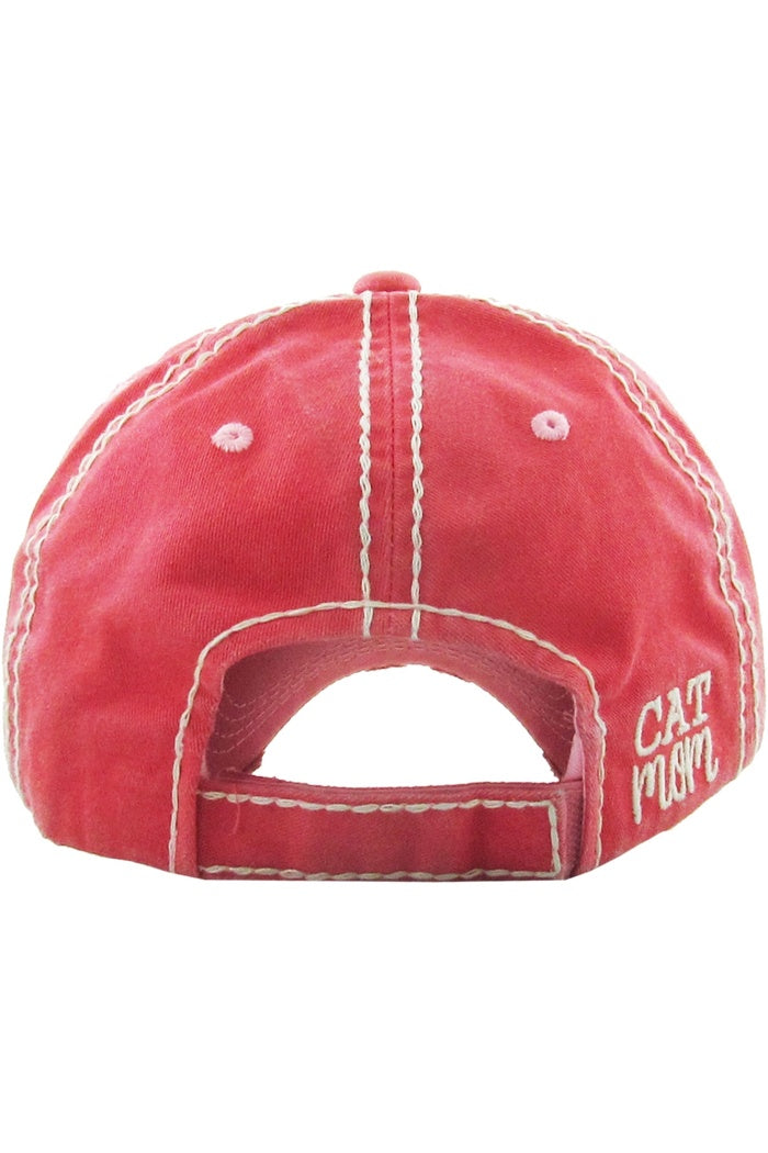 Cat Mom Vintage Ball Cap