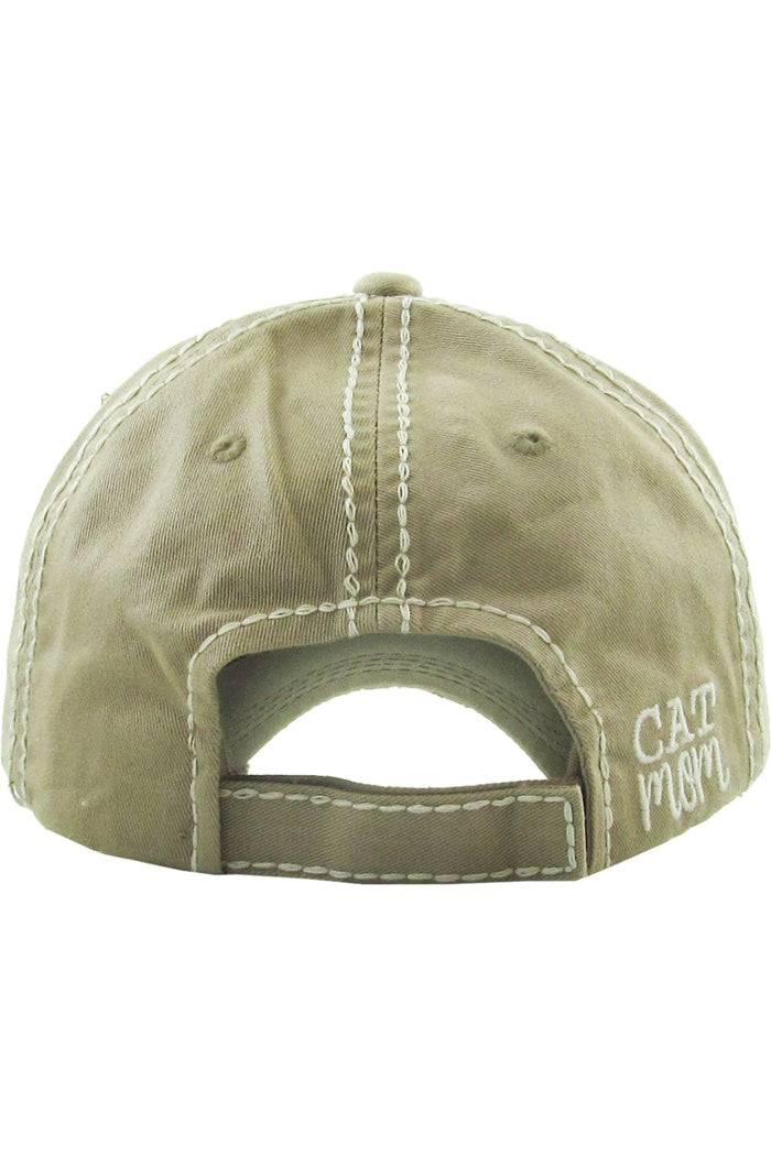 Cat Mom Vintage Ball Cap