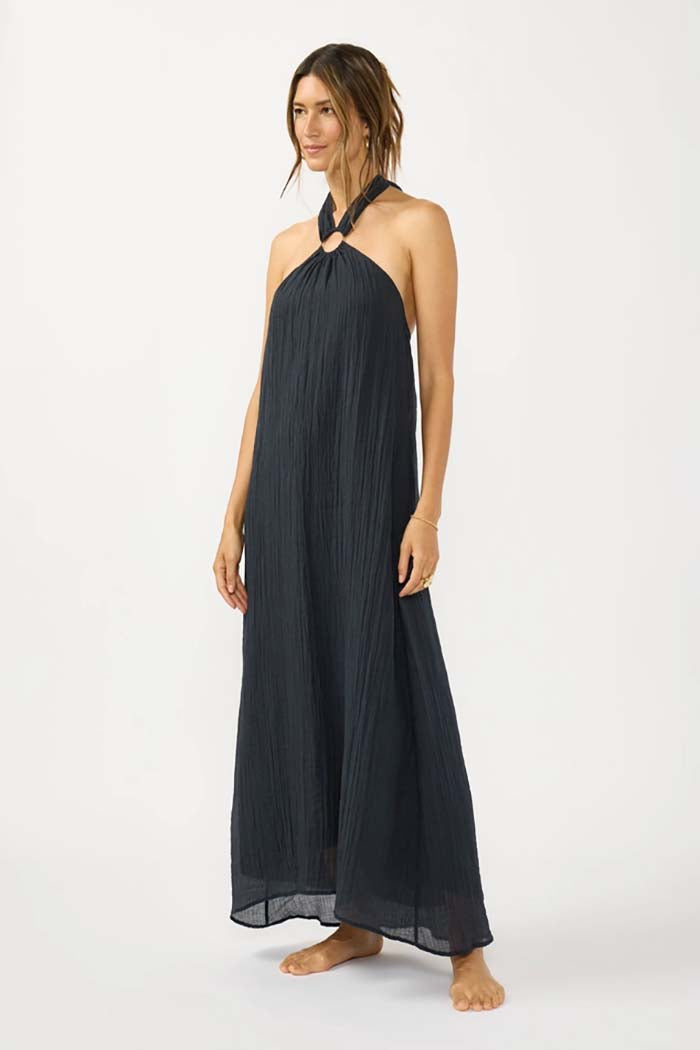 Halter O-Ring Maxi Dress