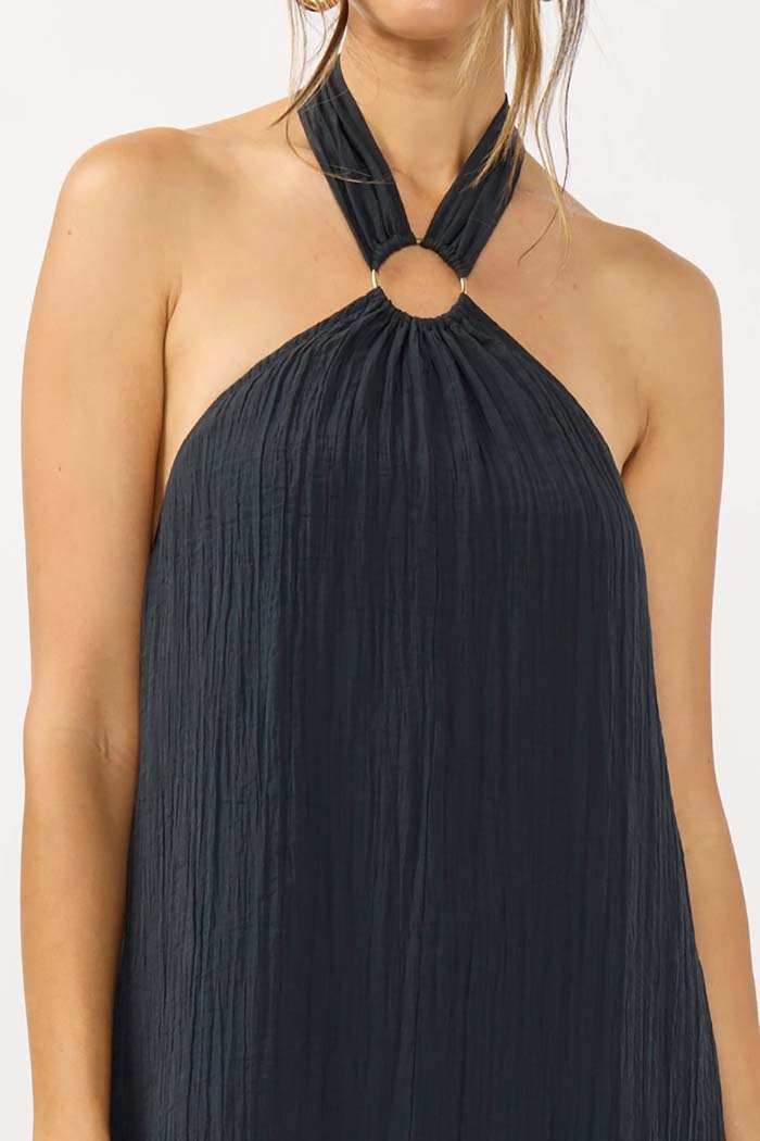 Halter O-Ring Maxi Dress