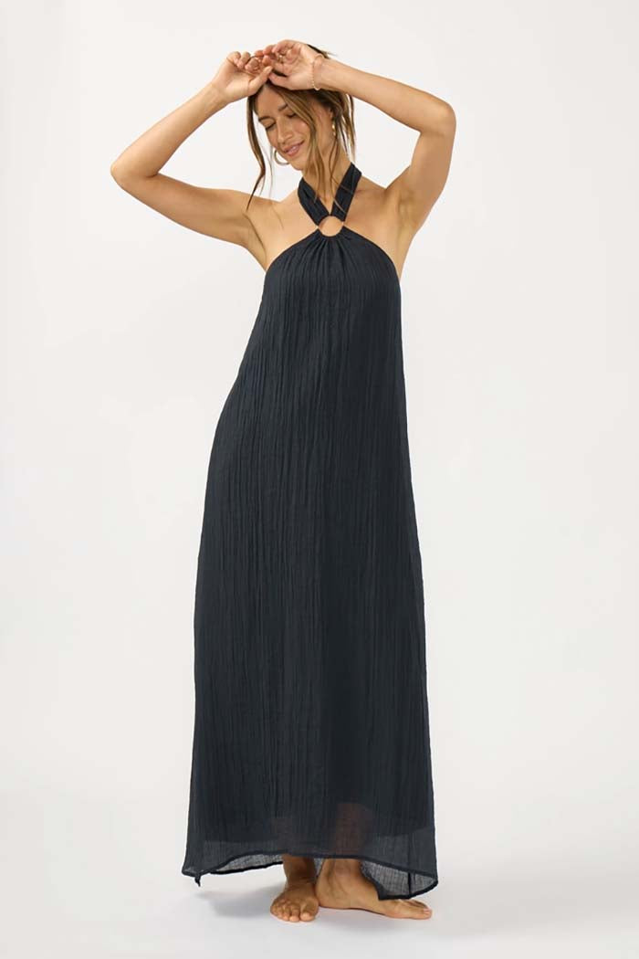 Halter O-Ring Maxi Dress