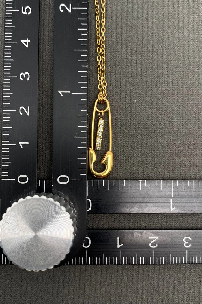Double Pin Charm Necklace