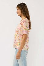 Floral Smocked Cuff Blouse