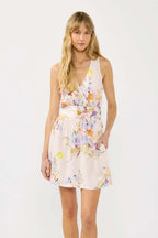 Floral Surplice Mini Dress