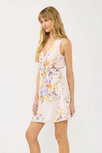 Floral Surplice Mini Dress