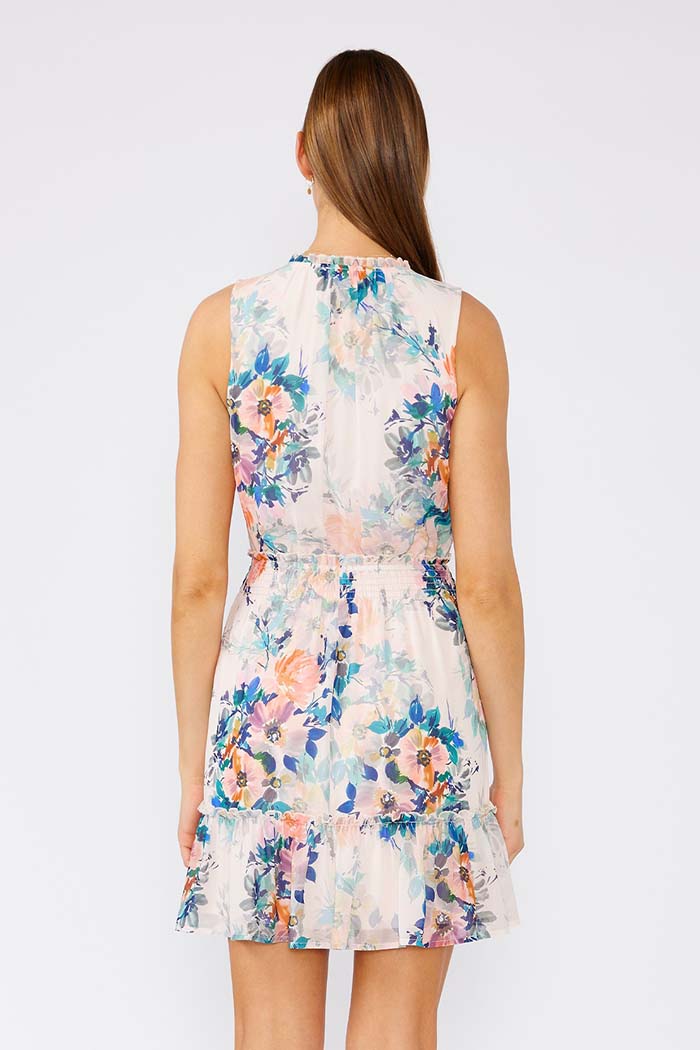 Floral Smocked Waist Mini Dress
