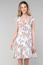 Floral Square Neck Mini Dress