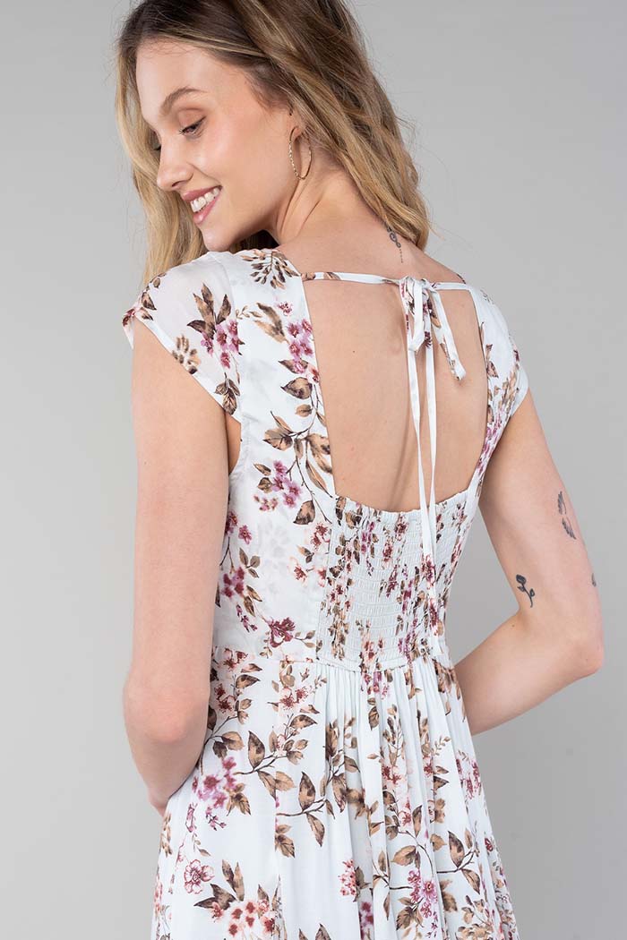 Floral Square Neck Mini Dress