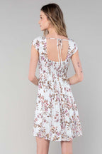 Floral Square Neck Mini Dress