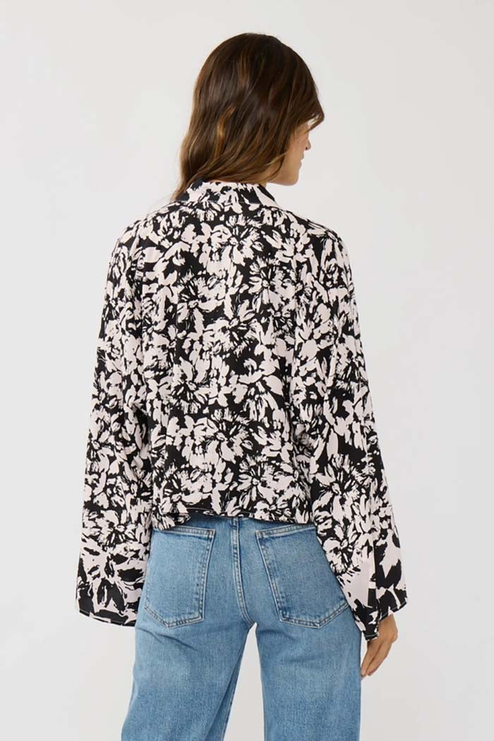 Floral Tie-Front Kimono Top