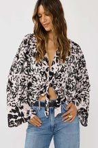 Floral Tie-Front Kimono Top