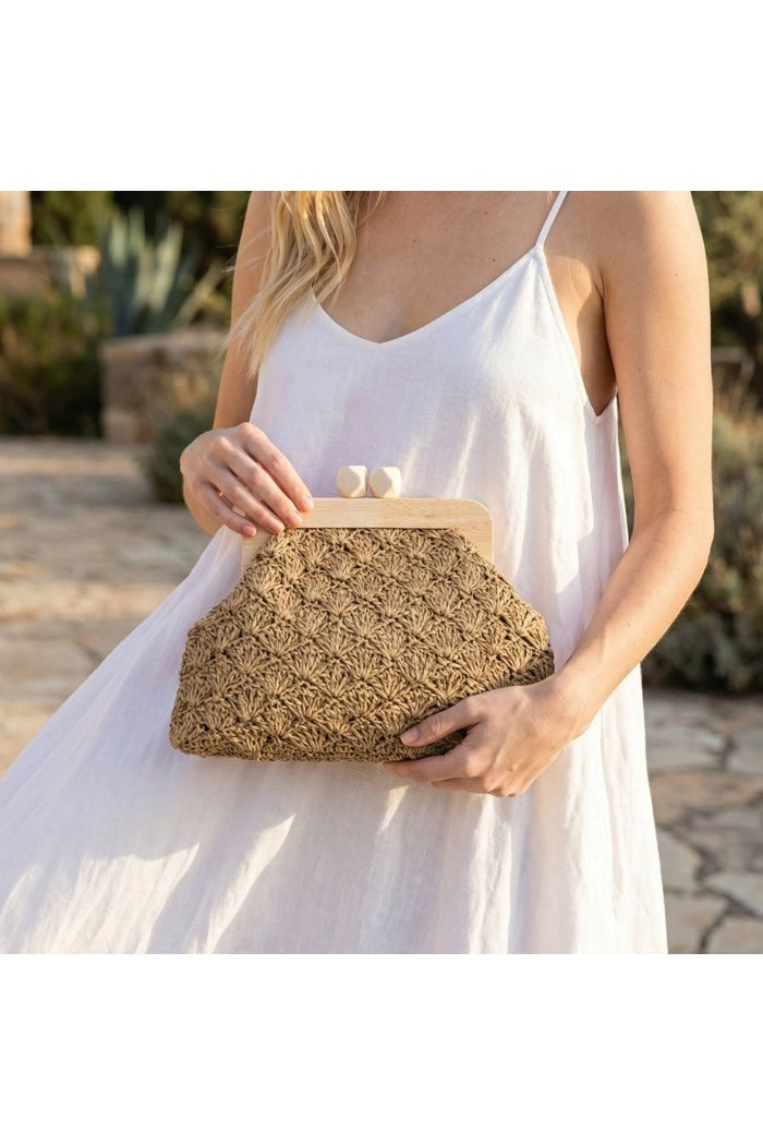 Straw Braided Clutch Bag