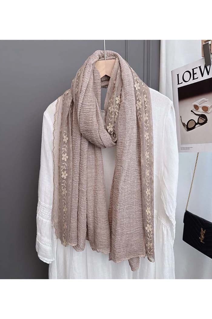 Embroidered Layer Scarf
