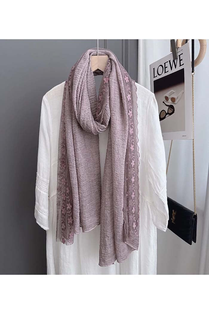 Embroidered Layer Scarf