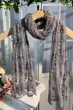 Embroidered Lace Shawl Scarf