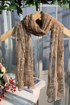 Embroidered Lace Shawl Scarf
