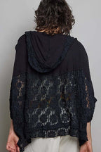 Lace Panel Knit Cardigan
