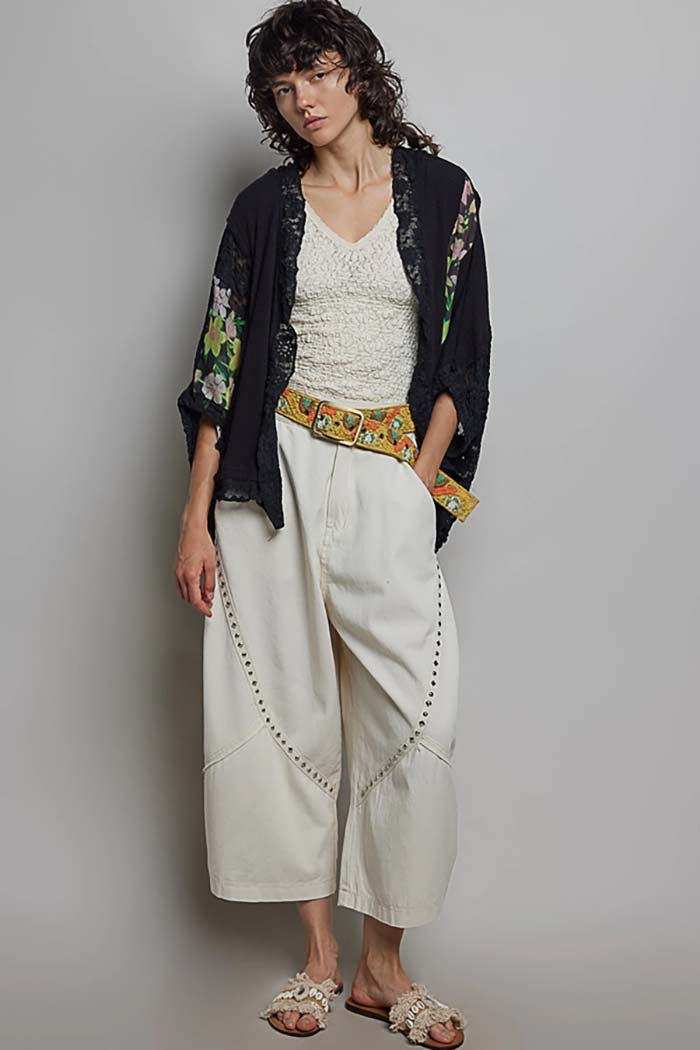 Lace Panel Knit Cardigan