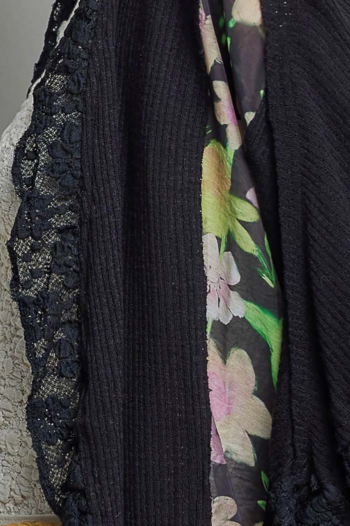 Lace Panel Knit Cardigan