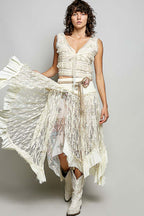 Boho Lace High-Low Skirt