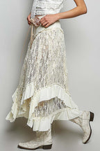 Boho Lace High-Low Skirt