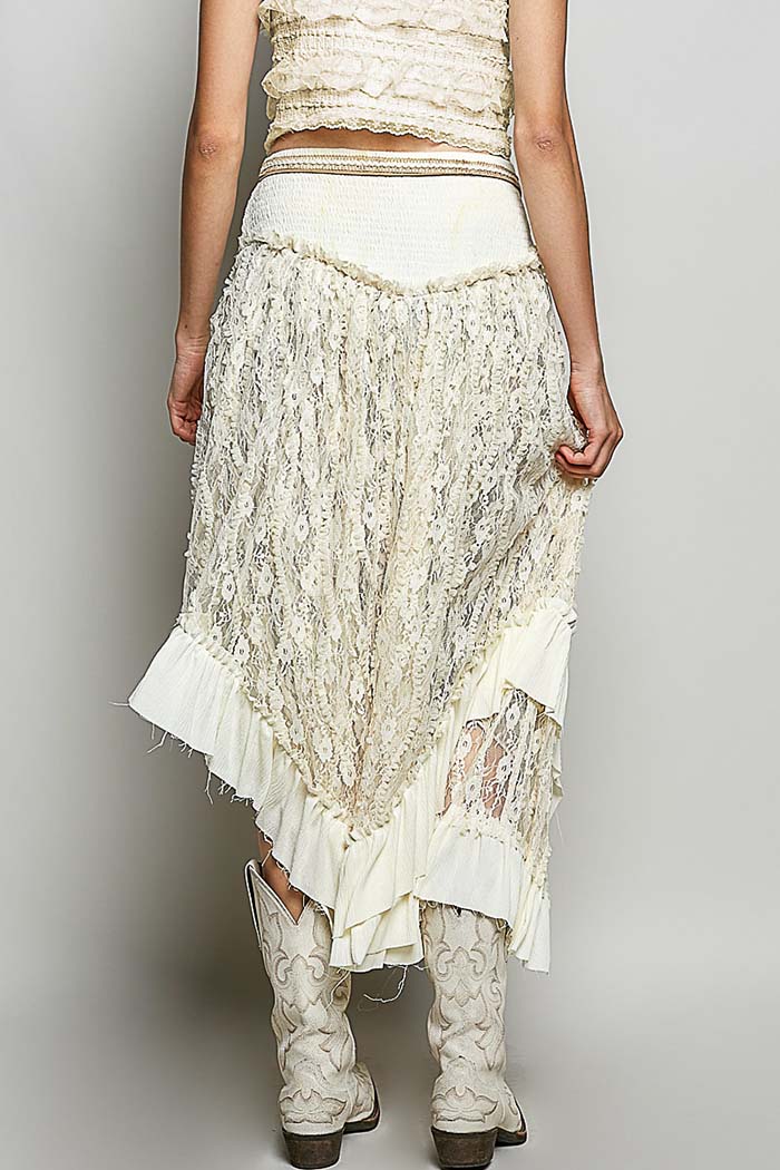 Boho Lace High-Low Skirt