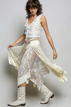Boho Lace High-Low Skirt