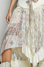 Boho Lace High-Low Skirt