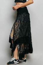 Boho Lace High-Low Skirt