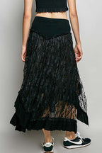 Boho Lace High-Low Skirt