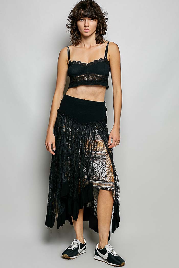 Boho Lace High-Low Skirt