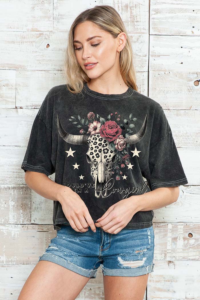 Should’ve Been A Cowgirl Crop Tee
