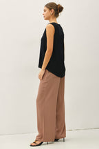 Linen Blend Tassel Swing Top