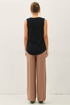 Linen Blend Tassel Swing Top
