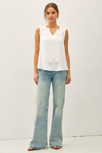 Linen Blend Tassel Swing Top