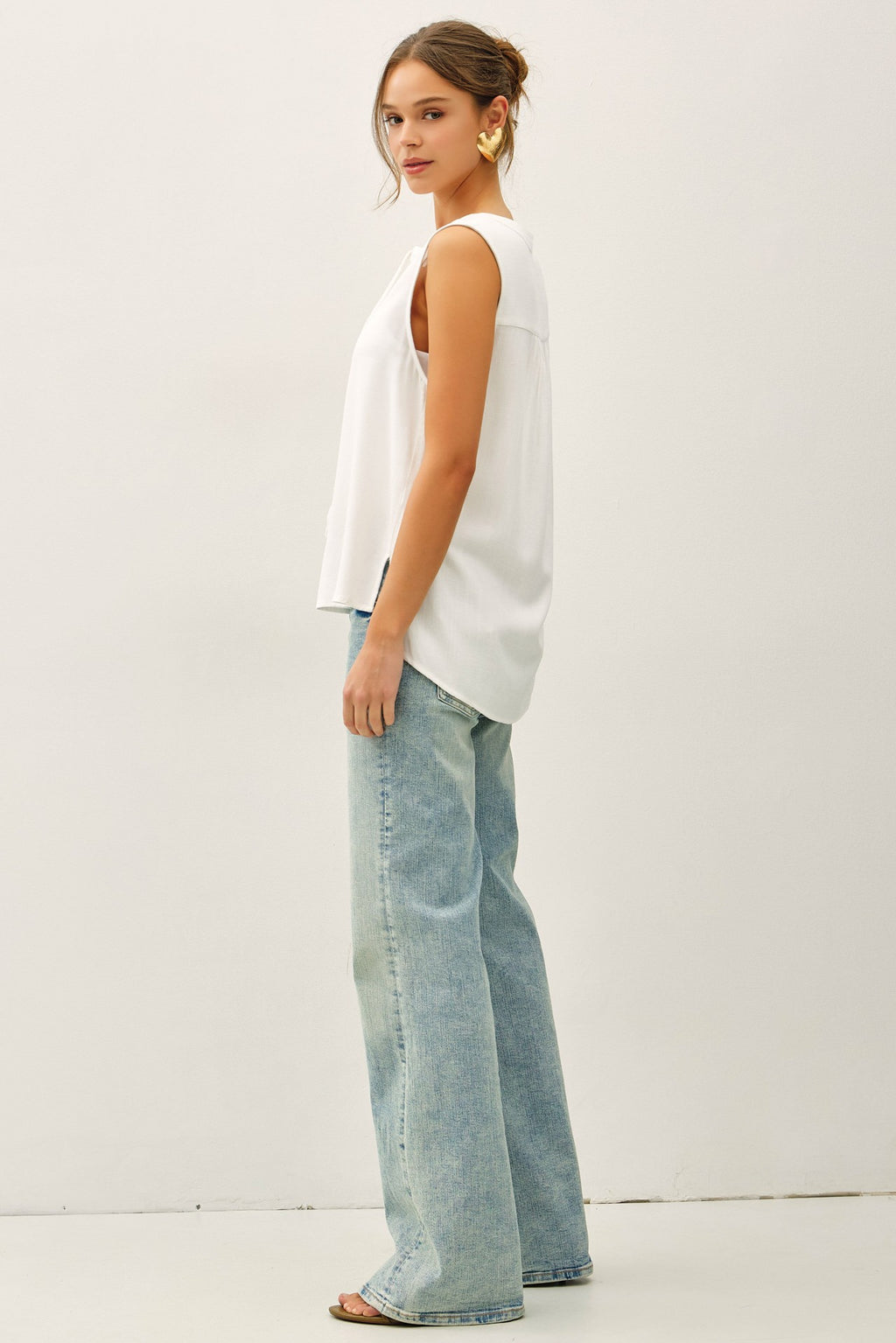 Linen Blend Tassel Swing Top
