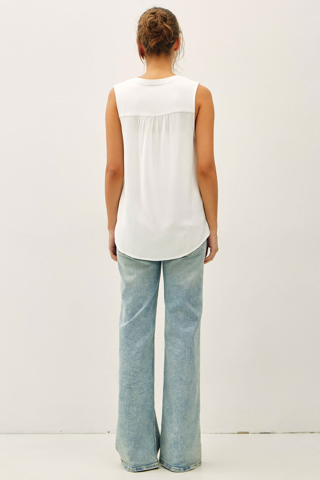 Linen Blend Tassel Swing Top