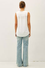 Linen Blend Tassel Swing Top