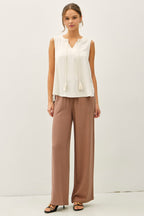 Linen Blend Tassel Swing Top