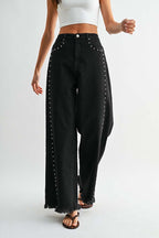 Midnight Stud Wide-Leg Jeans