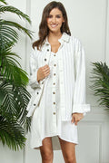 Rhinestone Stripe Denim Shacket
