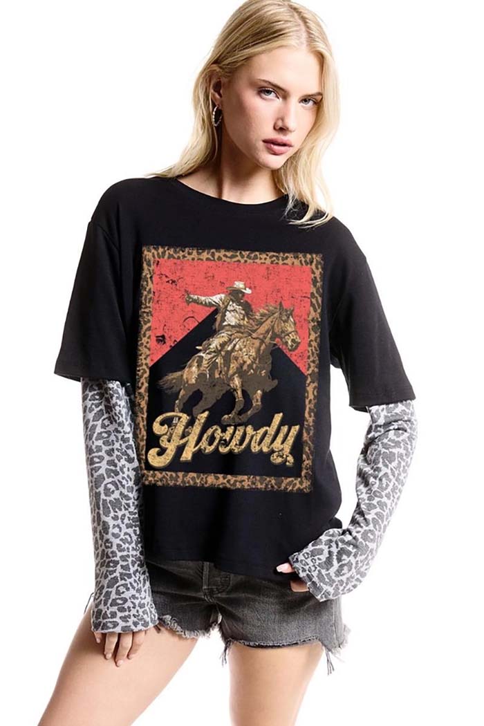 Howdy Western Lace Tee
