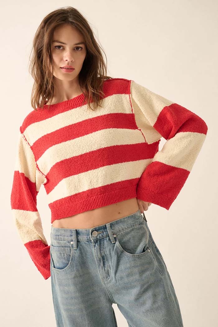 Candy Stripe Cropped Sweater