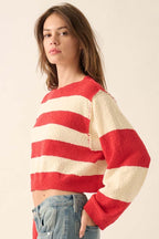 Candy Stripe Cropped Sweater