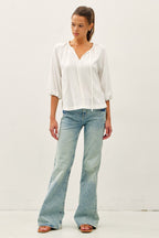 Embroidered Peasant Top