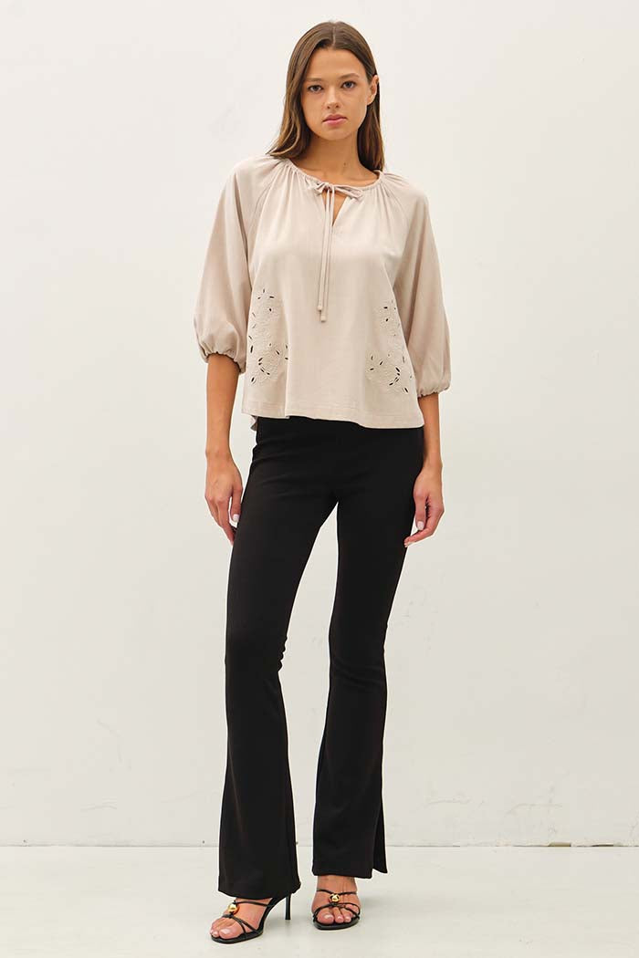 Embroidered Peasant Top