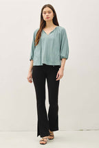 Embroidered Peasant Top