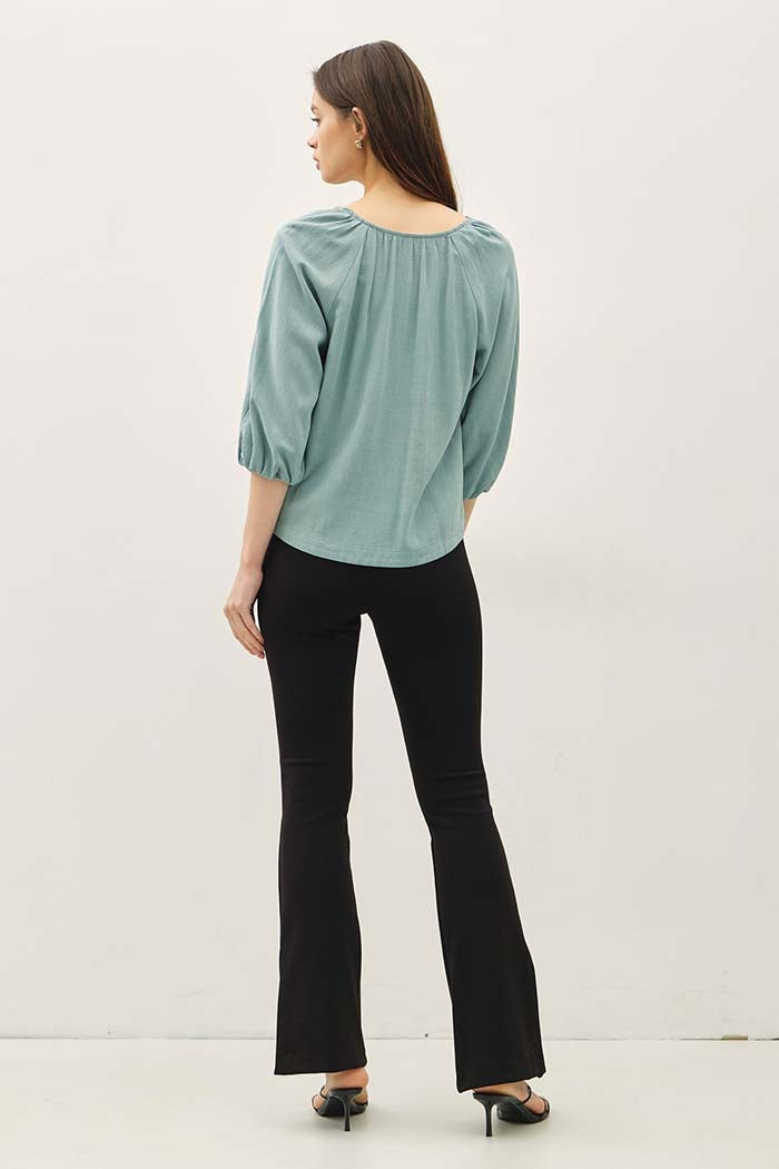 Embroidered Peasant Top
