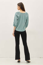 Embroidered Peasant Top