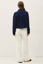 Knit Denim Cropped Shacket